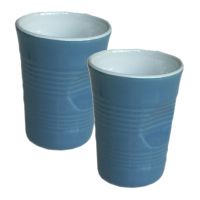 Set 2 Bicchieroni Top Moka accartocciati azzurri