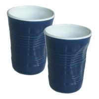 Set 2 Bicchieroni Top Moka accartocciati blu