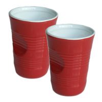 Set 2 Bicchieroni Top Moka accartocciati rossi