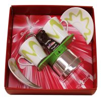 Confezione regalo caffettiera Top Moka Mini 2 tazze verde