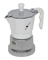 Caffettiera Topmoka bianca argento 1 tazza