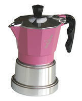 Caffettiera Topmoka rosa argento 3 tazze