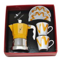 Confezione caffettiera Topmoka 2 tazze gialla