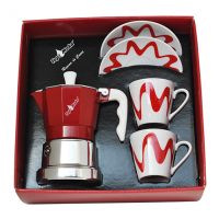 Confezione caffettiera Topmoka 2 tazze rossa