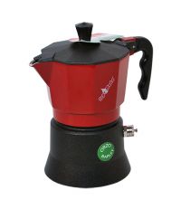 Caffettiera moka orziera 4 tazze rossa